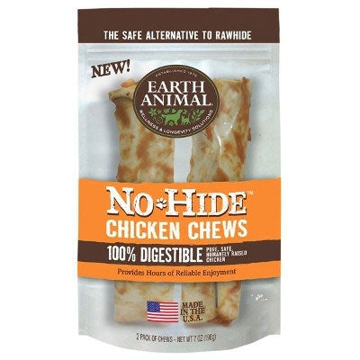 Earth Animal No Hide Chicken Chews Dog Treats, 4", 2 Pack