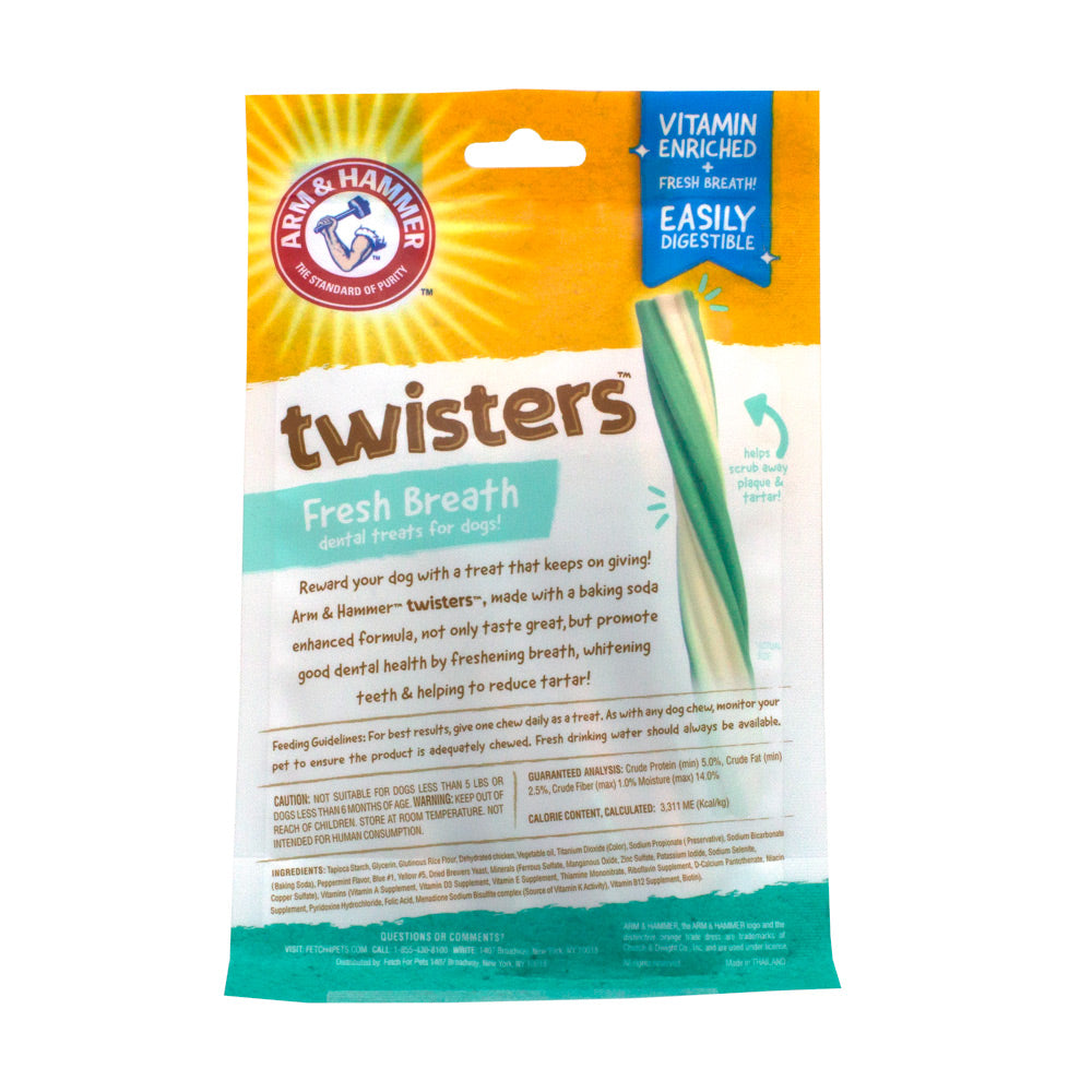 Arm & Hammer Twisters Fresh Breath Dental Treats - Mint