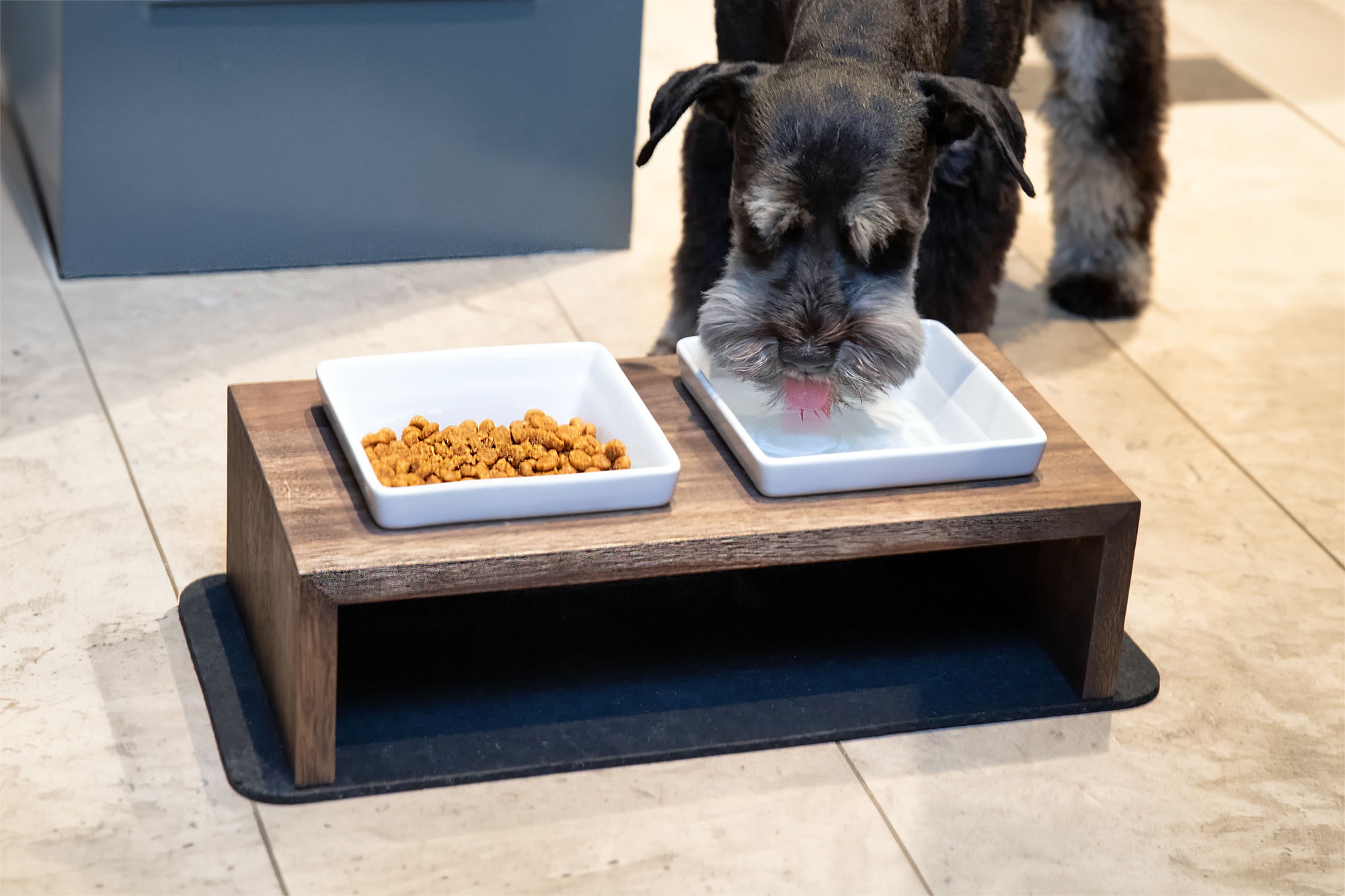 Artisan Double Dog Feeder - Bamboo Set & Walnut Set with Bowls