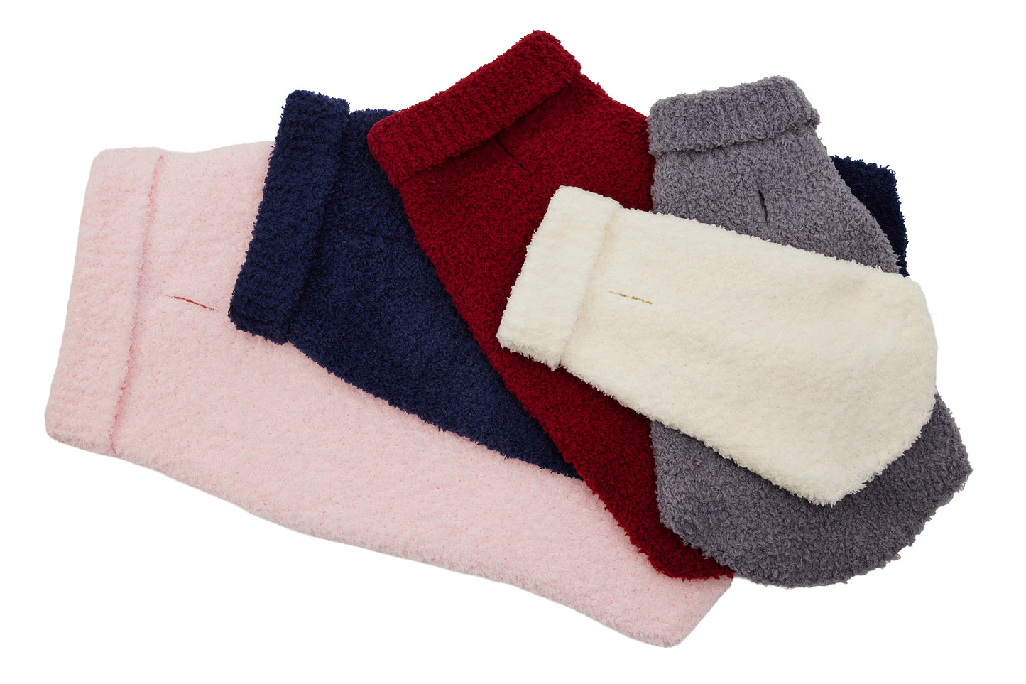 Chenille Rag Dog Sweater - White, Gray, Burgundy, Blue, Light Pink - 5 Color Options
