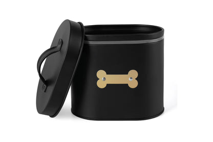 Cheshire Oval Pet Treat Canister - Black