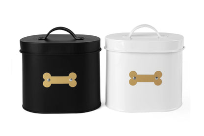 Cheshire Oval Pet Treat Canister - Black