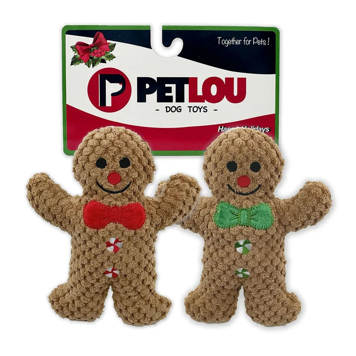 Christmas - 6" Twin Pack - Gingerbread Man - Dog Toy - 2 Pack