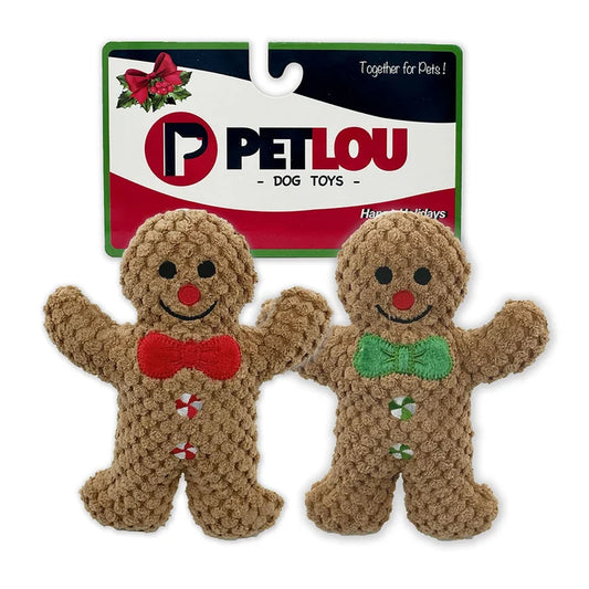 Christmas - 6" Twin Pack - Gingerbread Man - Dog Toy - 2 Pack