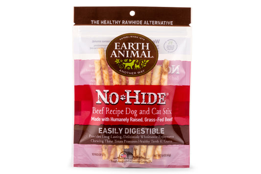 Earth Animal No Hide Beef Dog Treats, 10 Pack Stix