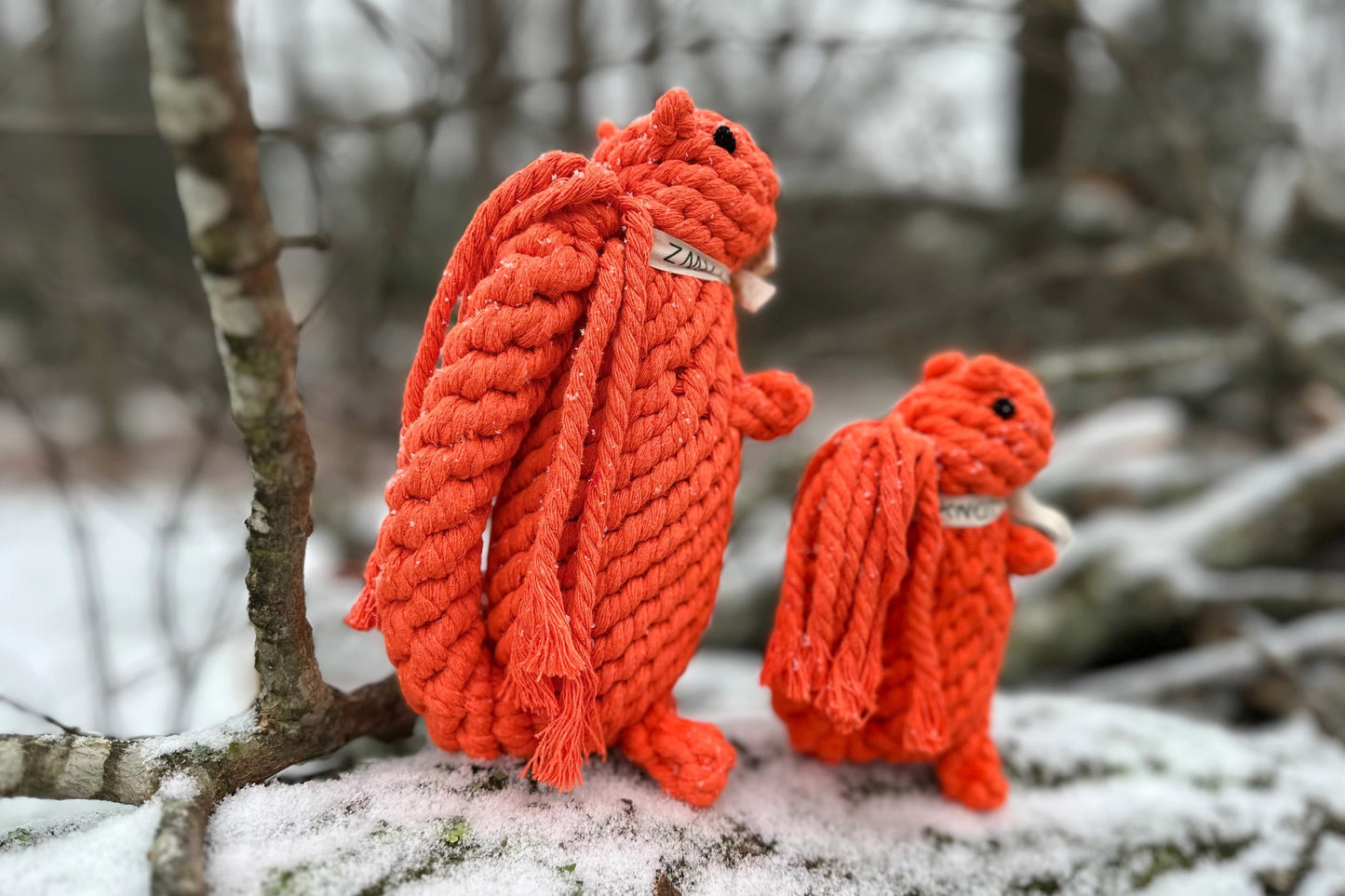 Handmade Eco-Squirrel Rope Toys - Dog Toy