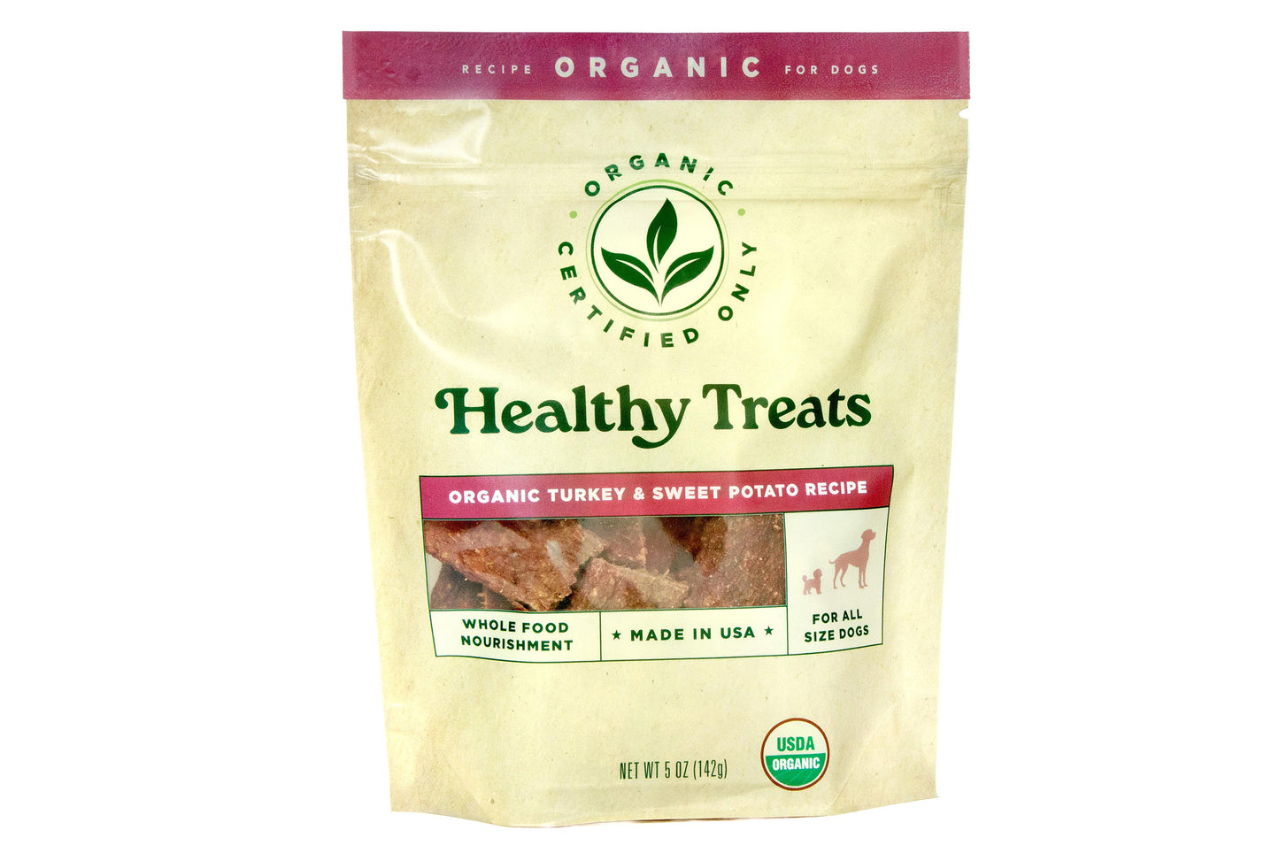 Healthy Dog Treats - Certified USDA Organic Turkey & Sweet Potato