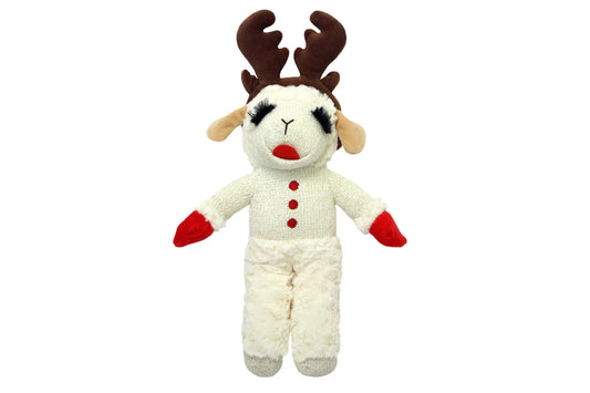 Christmas - Lamb Chop With Antlers Standing - Dog Toy