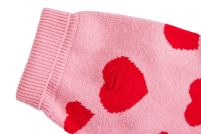 Cashmere Dog Sweater - Hearts Sweater - 2 Color Option
