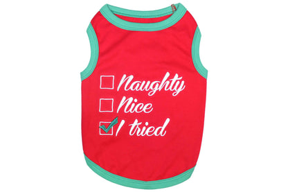 Christmas - Naughty or Nice - Dog Tee Shirt