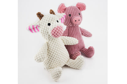 Farm Animals 8" Cow and 8" Pig - Dog Toy