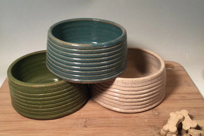 Pet Bowl Minimalist Stoneware Style - 2 sizes - 2 Colors