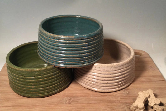Pet Bowl Minimalist Stoneware Style - 2 sizes - 2 Colors