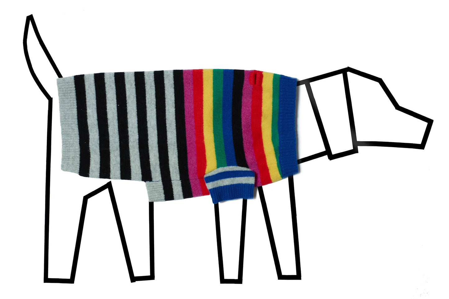 Dog Sweater - Mixed Up Stripes