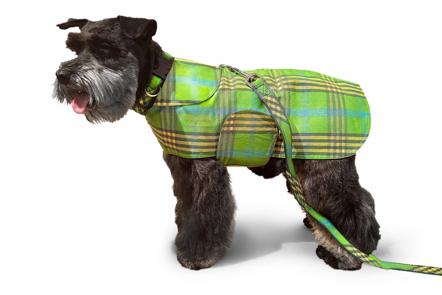 Dog Coat - Raincoat Waxed Signature Green Plaid
