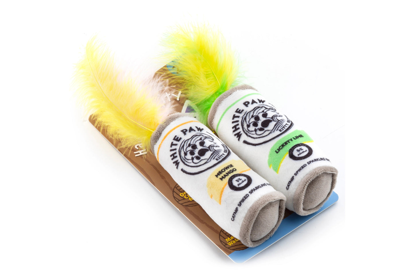 Cat Toy - White Paw (Mango & Lime) Organic Catnip Toy - 2 Pack