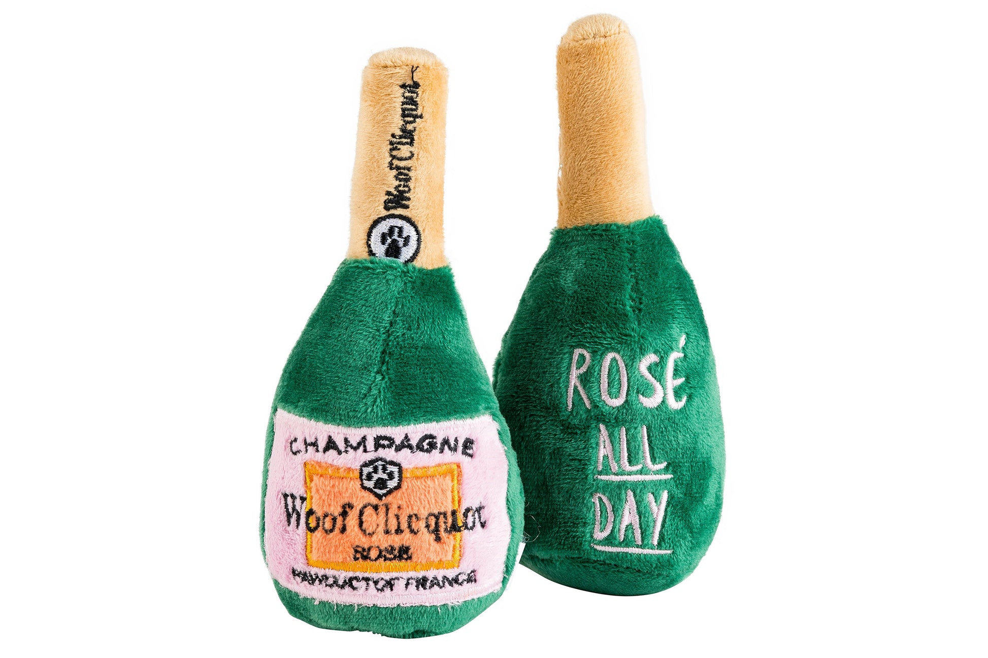 Dog Toy - Woof Clicquot Rose' Champagne Bottle Large Dog Toy - Woof Clicquot Rose' Champagne Bottle Large