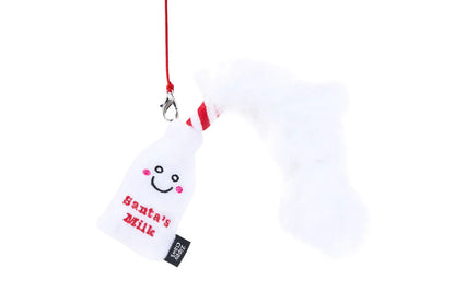 Feline - Holiday ZippyStick - Santa with Cookies & Milk - Christmas Cat Toy