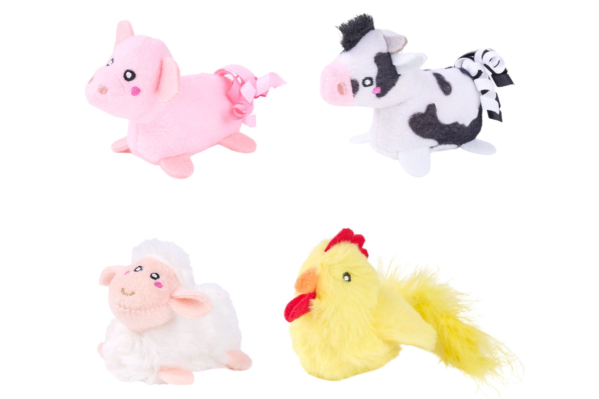 Feline - ZippyClaws Farm Friends - Cat Toy - Set of Four