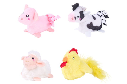 Feline - ZippyClaws Farm Friends - Cat Toy - Set of Four