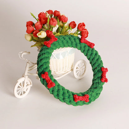 Christmas - Handmade Xmas Rope Ring - Dog Chew Toy