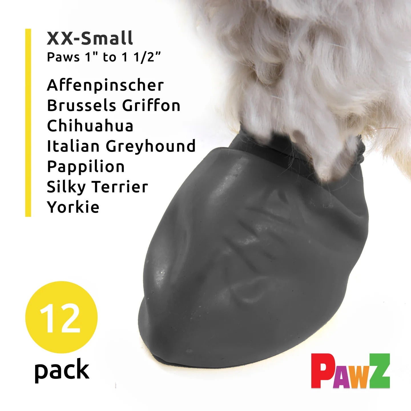Pawz Boots Black Rubber Dog Boot
