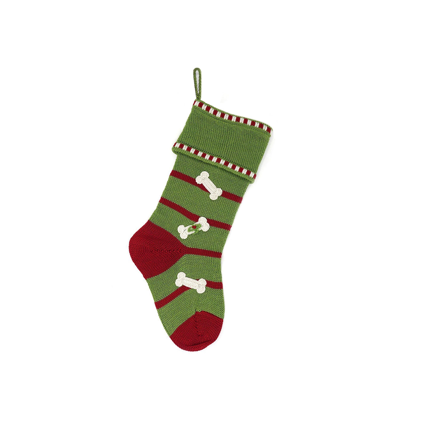 Christmas - Dog Bone Stocking - Dog Toy - 2 Color Options
