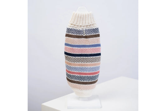 Dog Sweater - Blushline Stripe Alpaca Dog Sweater