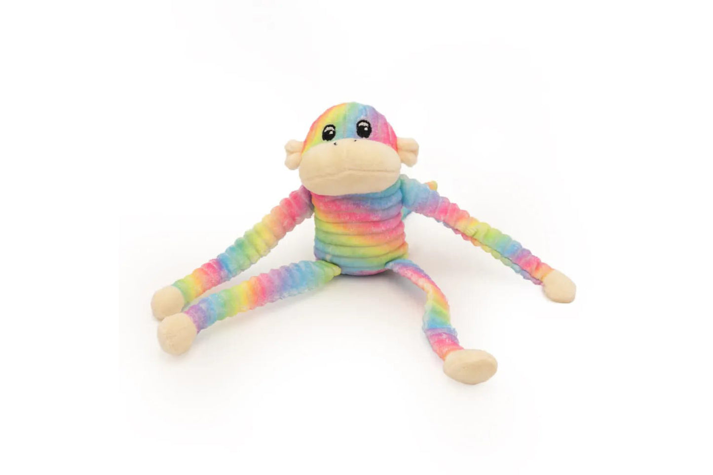 Mini Crinkle Monkey - Small Rainbow or Blue - Dog Toy