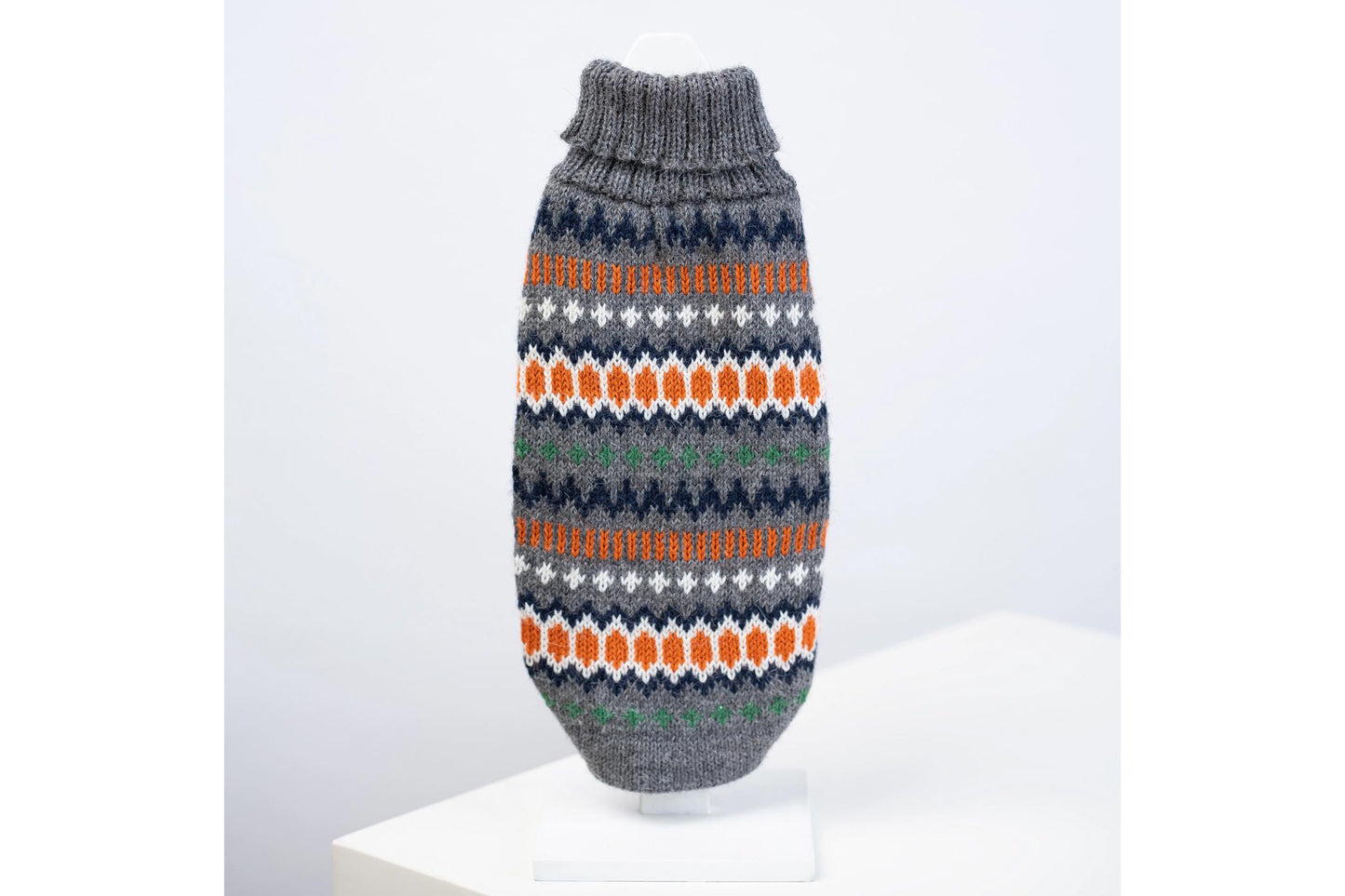 Dog Sweater - Grey Hexagon Alpaca Dog Sweater