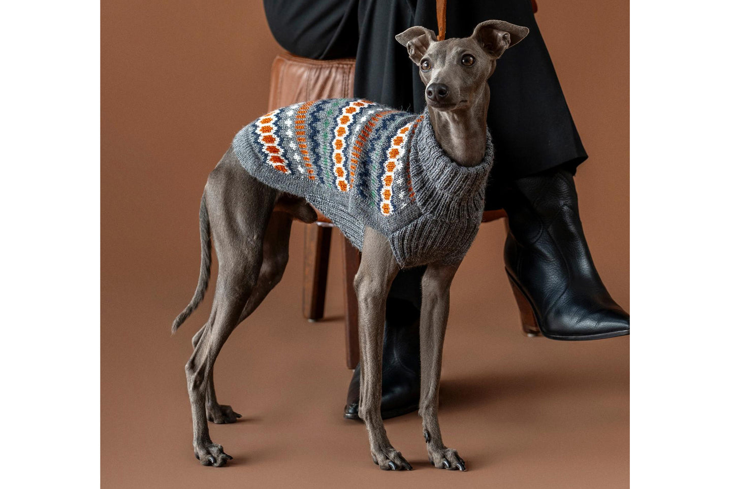 Dog Sweater - Grey Hexagon Alpaca Dog Sweater