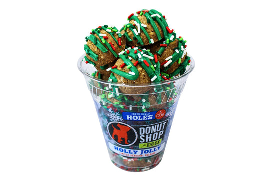 Christmas - Donut Holes, Seasonal Holly Jolly Recipe Dog Treats 15ct