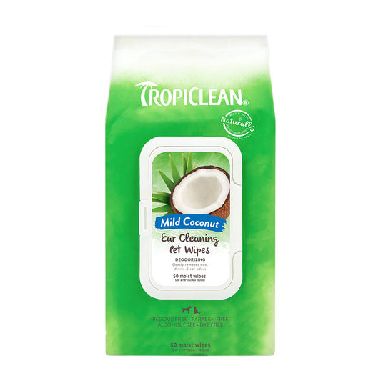 TropiClean Ear Cleaning Wipes for Pets 50 Count