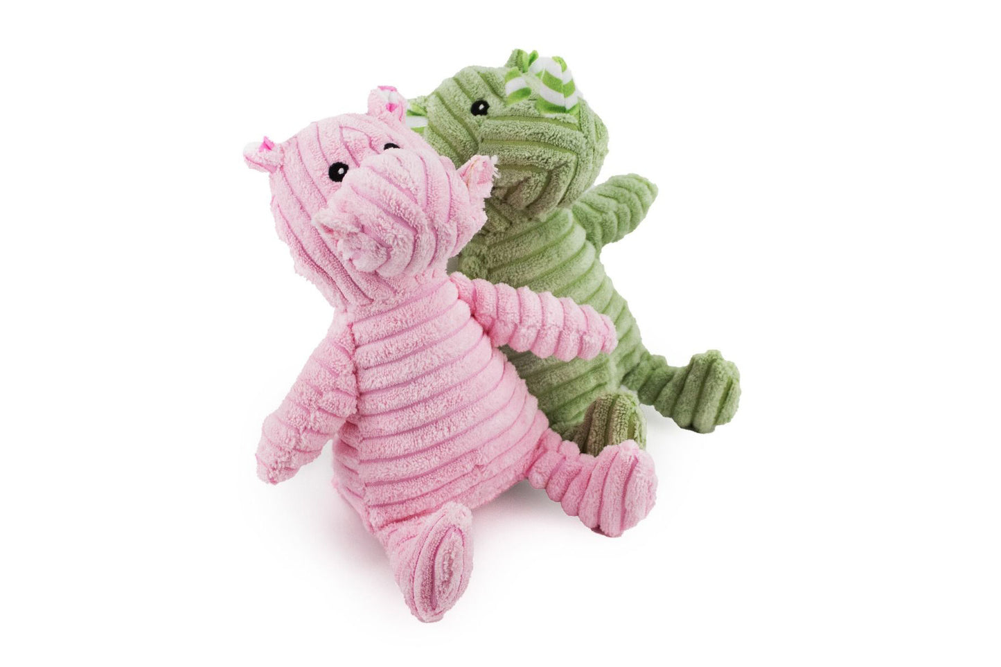 7" Corduroy Hippo & Rhino with Squeaker and Crinkle - Dog Toy
