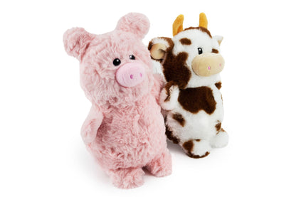 Mini - 4.5" Oinkers & Moozie with Squeaker Ball - Dog Toy