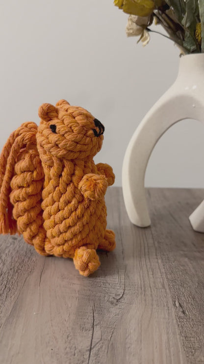 Handmade Eco-Squirrel Rope Toys - Dog Toy