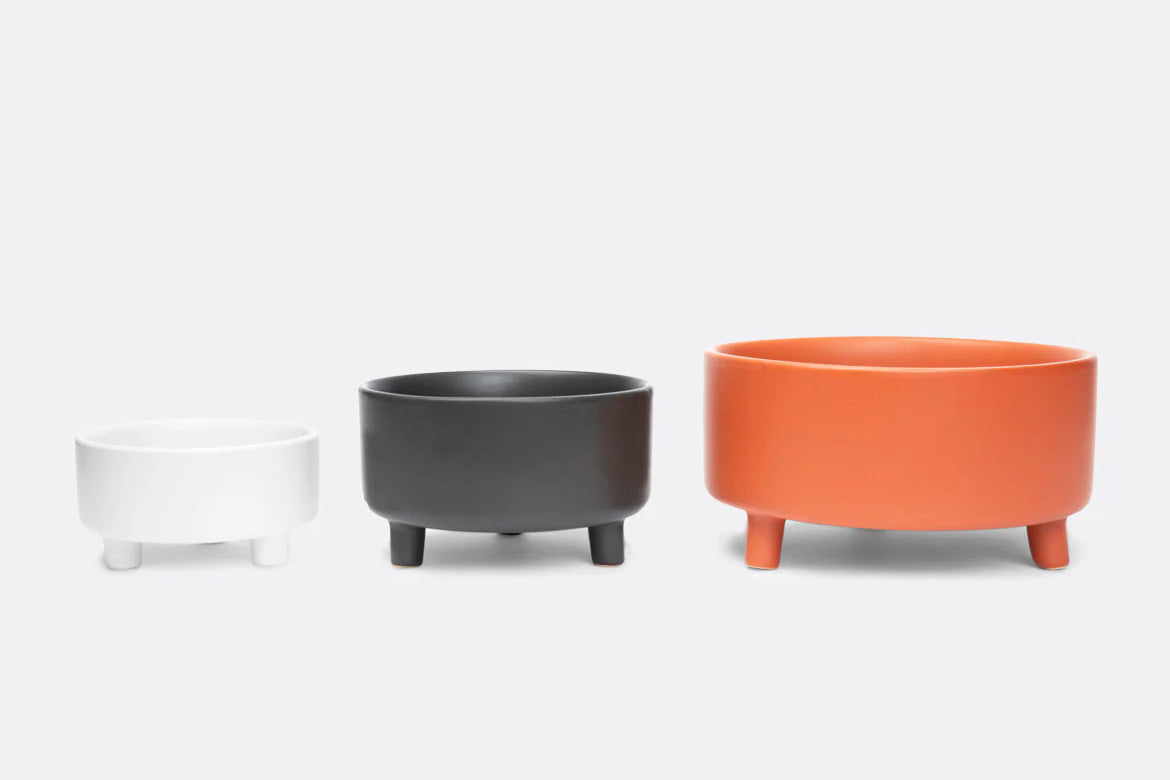 Footed Ceramic Dog Bowls - 2 Sizes
