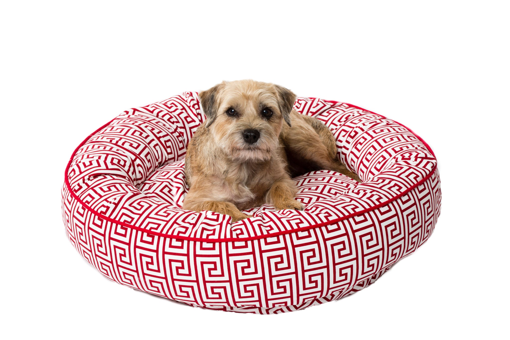 Canine Styles - Red Greek Key - Nesting Bed - Dog Bed