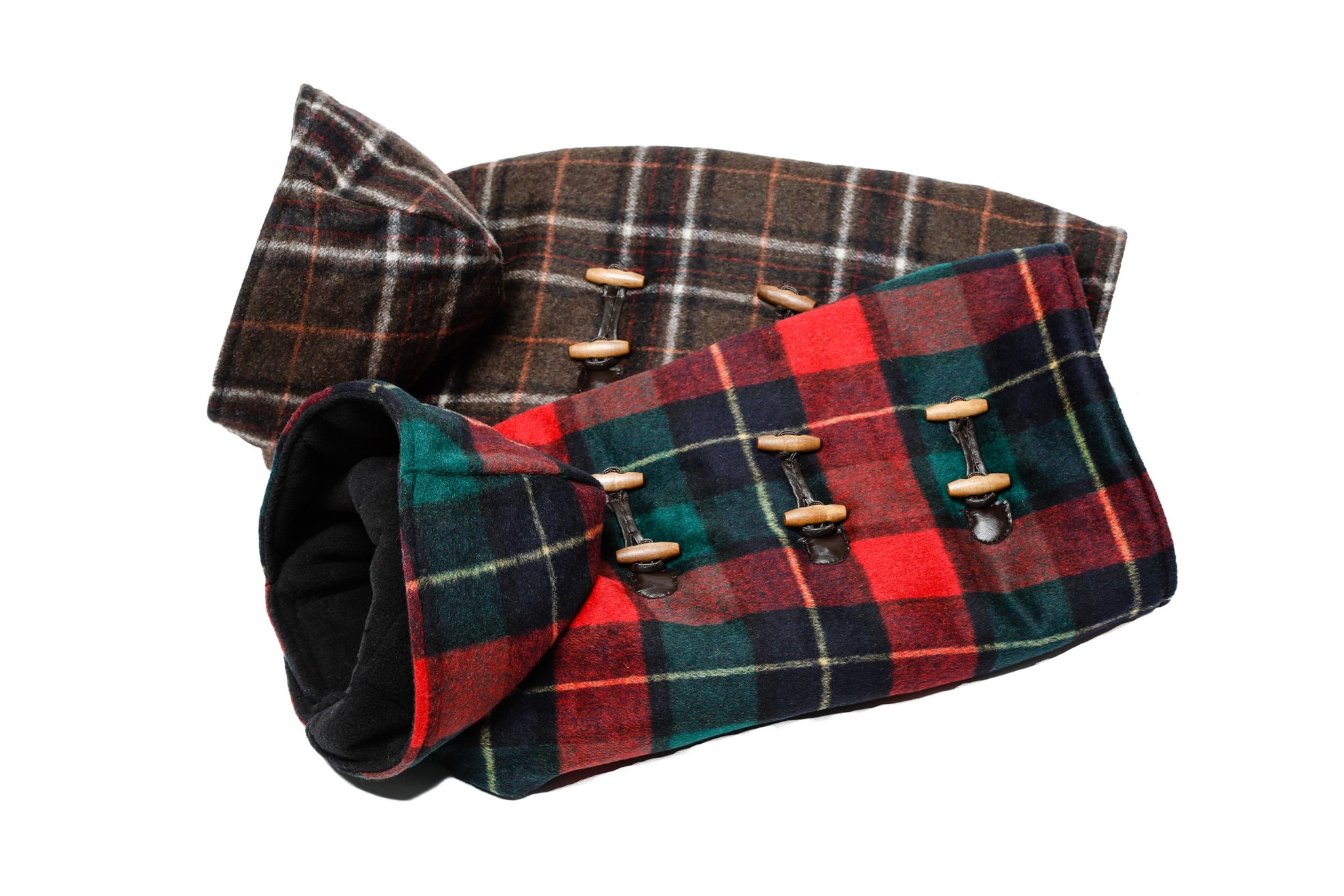 Toggle Hooded - Red or Brown Plaid
