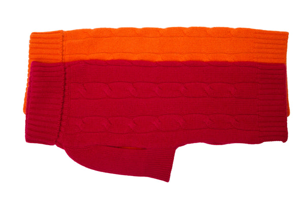 Cashmere Dog Solid Sweater - Black, Red & Orange