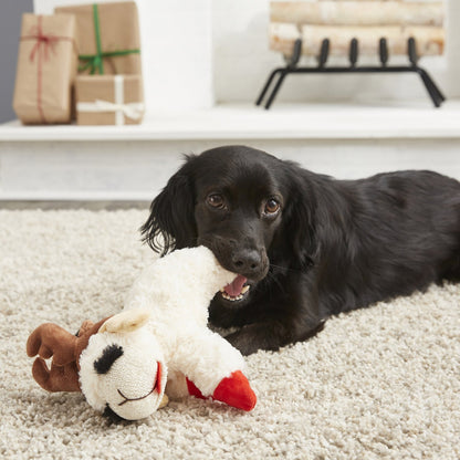 Christmas - Holiday Reindeer Lamb Chop Santa - Dog Toy - 2 sizes