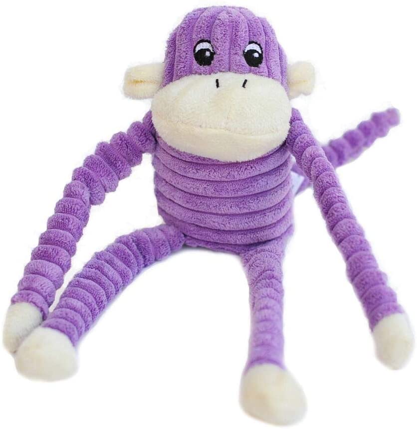Mini - Pink or Purple Crinkle Monkey -  Dog Toy