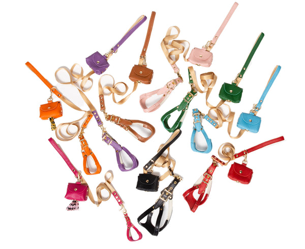 Dog Harness - Canine Styles leather step-in leather harness & Nylon Lead sets - 8 Color Options