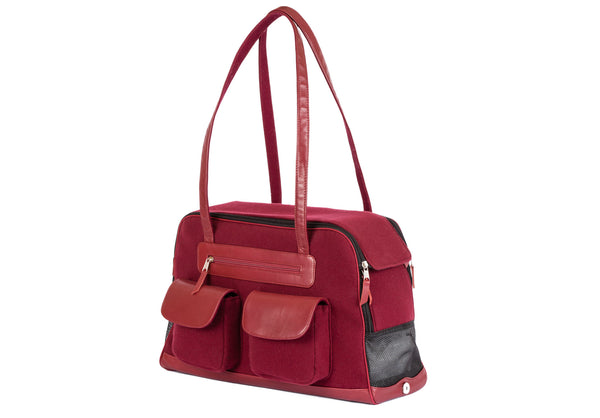Dog Carrier - Winter - Cashmere/Wool Blend w/ Leather Straps - 4 Color Options