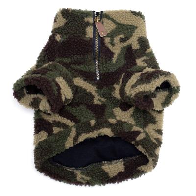Sherpa Camo Pullover w/Zipper - Dog Sweater