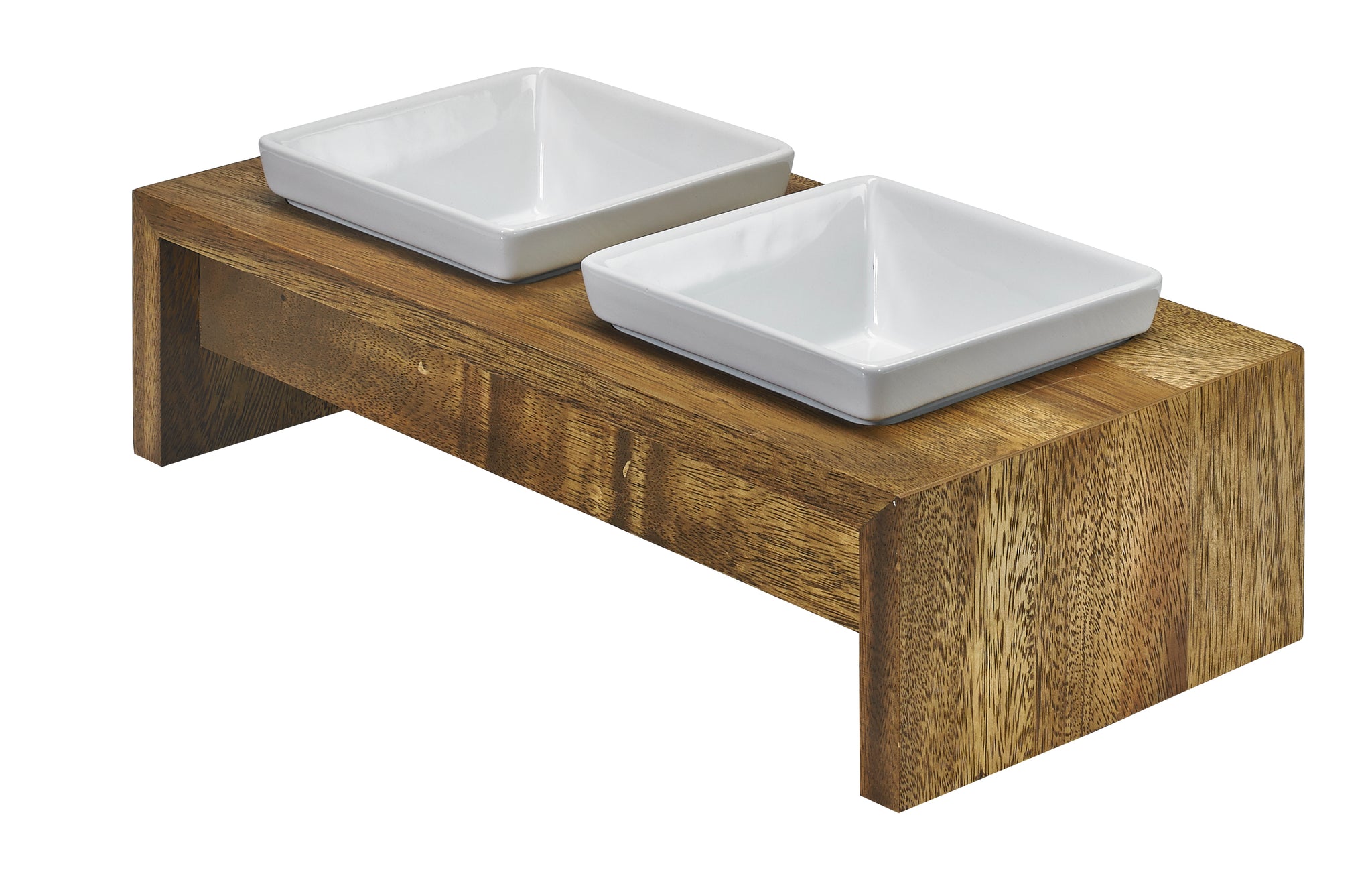 Double Dog Feeder - Bamboo Set & Walnut Set & Replacement Bowls