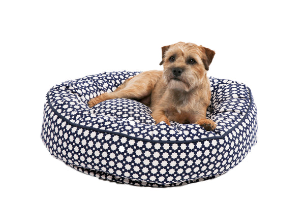 Canine Styles - Navy Sunburst Pattern - Dog Bed