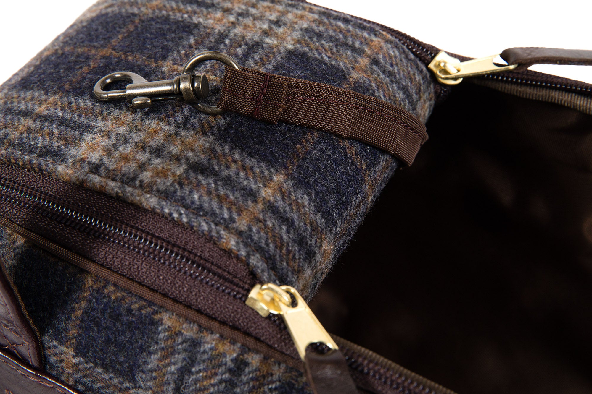 Dog Carrier - Winter - Gray & Navy Wool Plaid