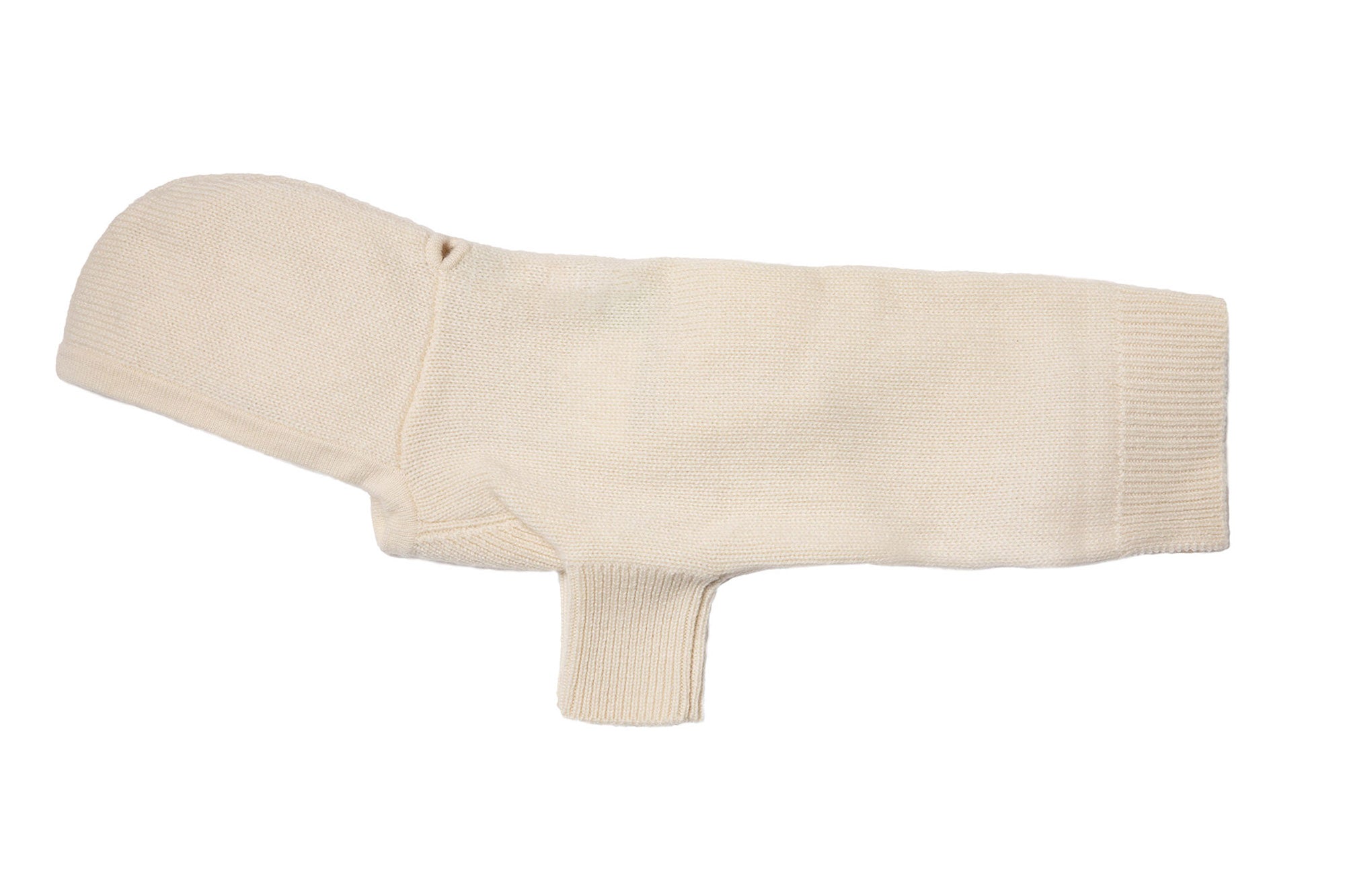Cashmere Hooded Dog Sweater - Pink and Winter White