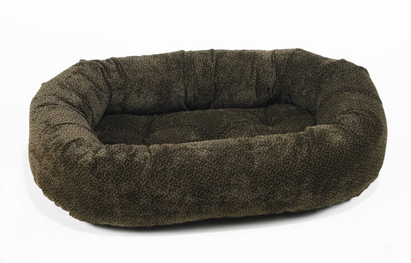 Microvelvet - Donut Bed - Chocolate Bones - Dog Bed
